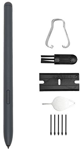 AYNEFY Tab S6 Lite, Stylus Touch S Pen Bolígrafo Inteligente de Plástico Duradero de Alta Sensibilidad con 5 Puntas de Repuesto para Tableta SM P610 SM P615 (Negro)