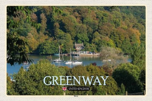 vianmo Panneau en bois 12x18 cm Greenway River UK England Déco Cadeau Bois Panneau