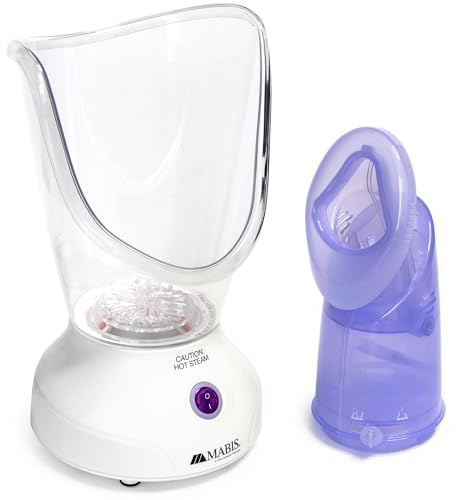 Mabis Steam Inhaler with Adjustable Facial & Nasal Mask (FSA/HSA) - Natural Vapor Inhaler Therapy for Sinus Relief, Skincare, & Pore Cleansing | Plug-in Vaporizer Humidifier - 60ml Liquid Capacity