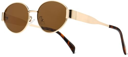 Musivon Retro Sonnenbrille Damen Herren - Oval Sonnenbrillen Polarisiert UV400 Schutz