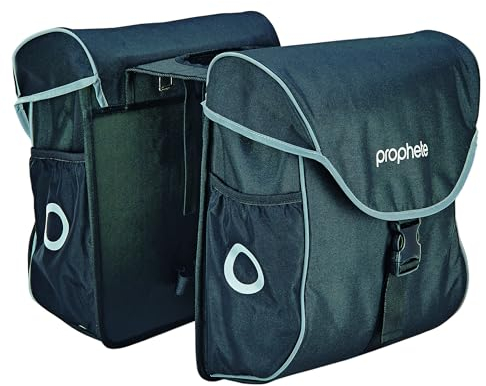Prophete Doppelpacktasche, 2 x 20 Liter Volumen, wasserabweisend, werkzeugfreie Gepäckträgermontage, reflektierende Elemente, zusätzliche Außenfächer, Polyester, 34,5 x 15 x 34,5 cm