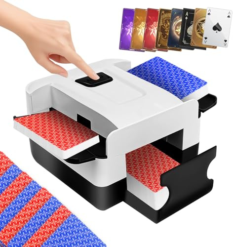 Kartenmischmaschine Elektrische, USB-C Automatischer Kartenmischer Elektrisch für 1-2 Decks, Poker, UNO, Blackjack Kompatibilität, Familienparty Toy Kartenspiel (B)