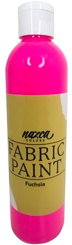 Nazca Colors Peinture Textile Rose Fuchsia 250ml - Peinture Acrylique Permanent pour Tissu et Cuir idéal pour peindre Vêtements, T-shirts, Chaussures, Jeans, Sacs, Basket - Grand Pouvoir Couvrant