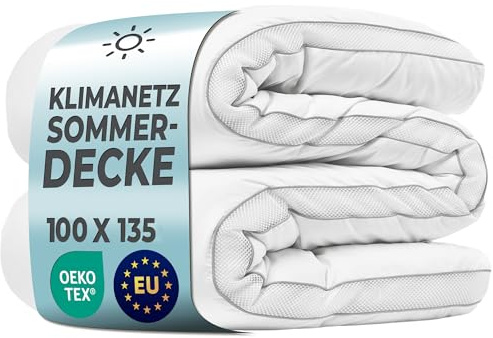 LILENO HOME Kinder Sommerdecke 100x135 cm [1er Set] mit CoolComfort | Klimanetz - extra weiche Kinder-Bettdecke 100x135 cm - perfekt als leichte Sommer Decke - waschbar bis 95°C