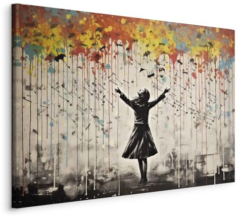 murando - Leinwandbild Banksy art 120x80, 120x80 cm, 1-teilig, Schlafzimmer | Hochwertige Leinwand, sofort aufhängbar, ideal fürs Wohn- oder Schlafzimmer, wasserfest und lichtecht, langlebig, stilvoll