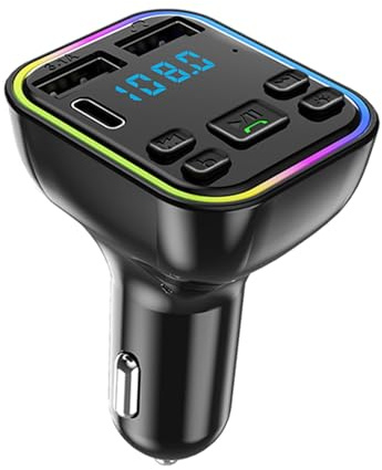 Radio Lecteur MP3 De Voiture – Transmetteur FM De Voiture, Transmetteur Radio FM Sans Fil 5.0, Adaptateur Radio FM, Récepteur Audio De Voiture | Type-C PD 20 W Et Récepteur QC 3.0, Double Chargeur USB