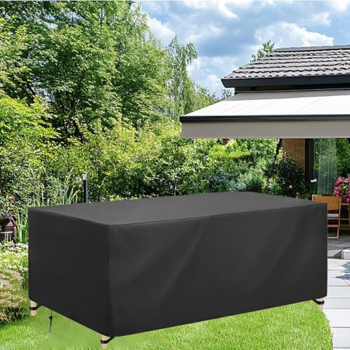 AEXOIO Gartentisch Abdeckung 200x140x40cm/LxWxH Plane Gartenmöbel Wasserdicht Schutzhülle,600d Oxford Gewebe Winterfest Gartenmöbel Schutz,Abdeckplanen Für Gartenmöbel Outdoor