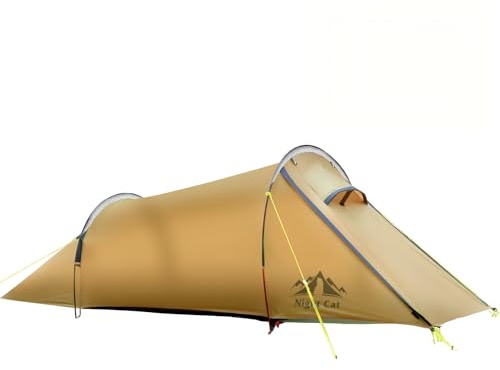 Night Cat Tenda Tunnel da Campeggio per 1 Posto: Tende Ultraleggera Impermeabile per Camper Trekking