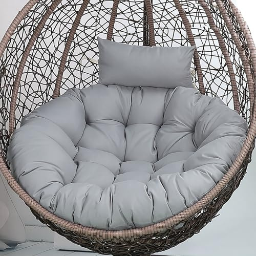 Generisch Kissen für Hängesessel Outdoor, Auflage für Hängeschaukel, Wasserdichter Sitzkissen Waschbar Schaukelstuhl Hängestuhl Sitzauflage Korb-Stuhl-Kissen für Terrasse, Garten,Grau,100cm
