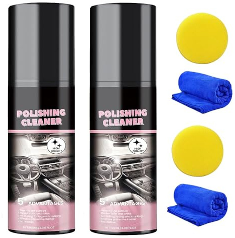 Matame 2025 Car Interior Cleaner, Nettoyage Voiture Interieur, Nettoyage Cuir Voiture Interieur, Produit Nettoyage Voiture protège et revitalise Les sièges, Tableaux de Bord, Volants (2PCS)
