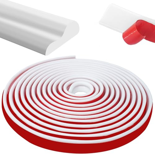 20 Ft x 0.9'' Self-Adhesive Chair Rail Molding Trim - Flexible 3D Wall Panel Decor, Easy Peel & Stick Decorative Wall Trim for Bedroom, Living Room, DIY Home Improvement