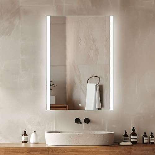 Venti Rechteckiger LED Badspiegel 50 × 70 cm, Seitenbeleuchtung