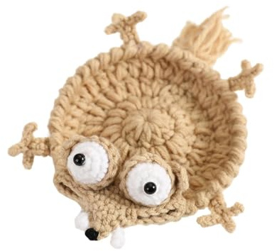 Häkeluntersetzer-Set, gestrickte Tier-Getränkematten, handgefertigte Tischschoner, niedliche dekorative Getränkeunterlagen, saugfähige Stofflösung, stilvolles Tassenablage, Zubehör für Schreibtisch