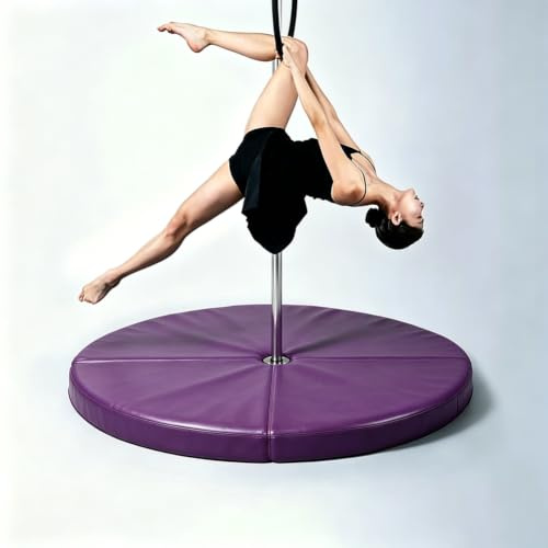 TT-YEC PU poledance anti-fall matta, vikbar pole dancing skyddsmatta, 5 cm tjock, portabel dansmatta, lämplig för hemmayoga, fitness och träning,B l150cm/59.05in