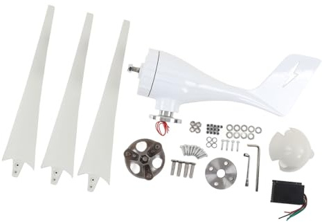 FTVOGUE Turbina Eólica Magnética Generador de Turbina Eólica de 500 W con Fibra de Nailon 3 Palas y Controlador MPPT 12 V CA Trifásica para Farola Híbrida Solar Uso Fuera de la Red (48V)