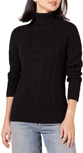 Amazon Essentials Women's Cable Knit Turtle Neck Jumper (Available in Plus Size)