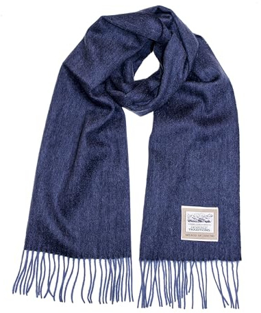 Heritage Traditions, Sciarpa in 100% pura lana, motivo tartan scozzese, Blu, Etichettalia unica