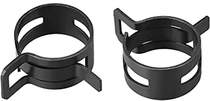 sourcing map 10Stk. Stahlband Klemme 20mm Schlauchrohr Federklemme Schwarz | Manganstahl