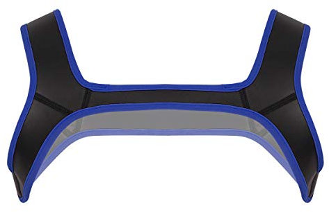 dPois Männer Neopren Schulterbandage Brust Harness Geschirr Schulterschutz Herren Brustgeschirr Schultergurt Sportwear Fitness Gym Sport in Schwarz Blau Blau_B L