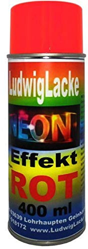 LudwigLacke Neonlack 1 Spraydose ROT Leuchtfarbe Autolack 400 ml