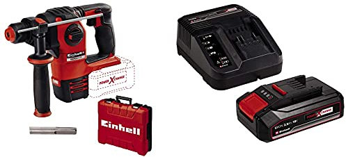 Einhell Tassellatore a batteria HEROCCO Power XChange 18 V LiIon 22 J motore senza spazzole percussione pneumatica attacco SDS Plus inclusa EBox + 25 Ah Power XChange Batteria