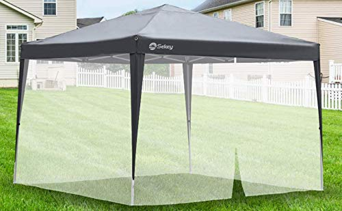 Sekey Mosquitera para Cenador 3 * 3M Gazebo Mosquitera con Cremallera e Tiras de Velcro, Blanco