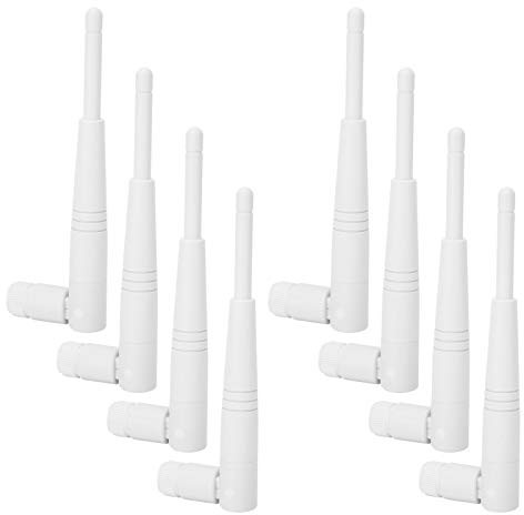 External Wifi Antenna Dual Frequency 4DBi Omnidirectional Aerial with RP‑SMA Interface for Wireless Routers and Wireless Network Cards with SMA Interfaces(8pcs)