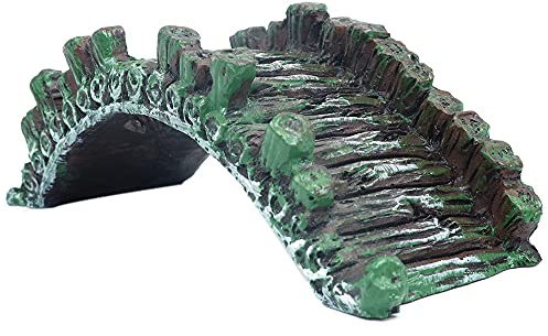 ANCLLO Fake Aquarium Water Bridge Ornament Figurine Miniature Fairy Garden Home Decor Bridge Aquarium Fish Tank Décor #2