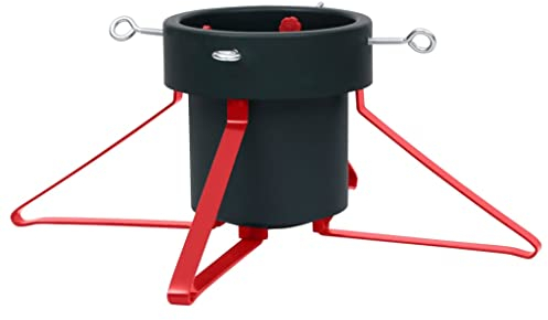 vidaXL Support de Sapin de Noël Base d'arbre de Noël Porte-Sapin Support d'arbre de Noël Base de Sapin de Noël Vert et Rouge 46x46x19 cm