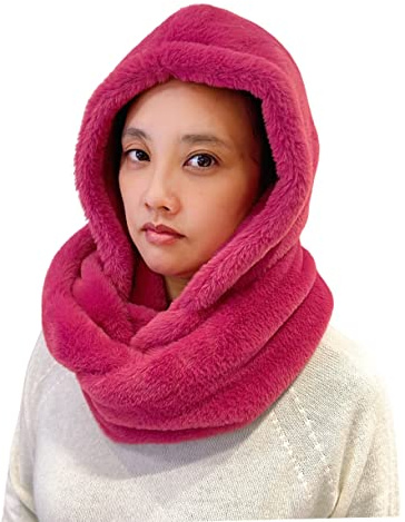 Lina & Lily Kapuzenschal Damen Winter Loop Schal aus Kunstfell