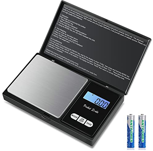 Balance de Précision 500g/0.01g - Poche Avec Écran LCD Rétroéclairé (7 Unités) - Petit Balance de Bijoux et Cuisine de Haute Précision, Numérique Avec Fonction de Tare