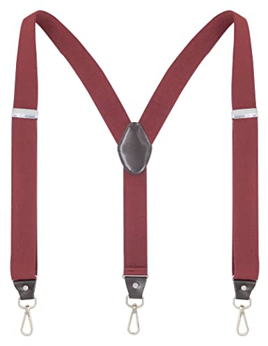 Ausukler Hosenträger Herren Extra Stark 3,5cm Breit mit Drehbaren Haken und Elastischen Riemen Y-back für Jeans