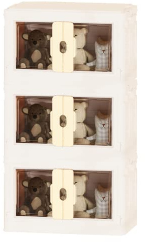 Pack 3 Caja de Almacenamiento Plegable, Contenedor de plástico con Ruedas, Cubo Apilable con Puertas, Organizador para Hogar con Puertas y Tapadera para Habitación, Baño, Cocina, Oficina, Salón