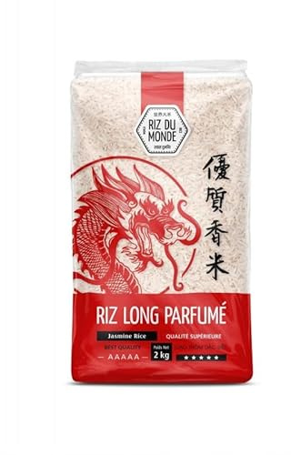 Riz Long Parfumé Dragon 2Kg de RIZ DU MONDE - Riz exotique de qualité supérieure pour une expérience gustative exceptionnelle - Lot De 3
