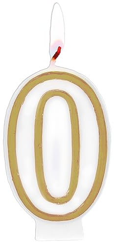 Folat Numéro Simply Chique Gold Chiffre 0-9 cm-Bougies décoration de D'anniversaire, Happy Birthday, Anniversaires, Gâteau de Mariage, 24150