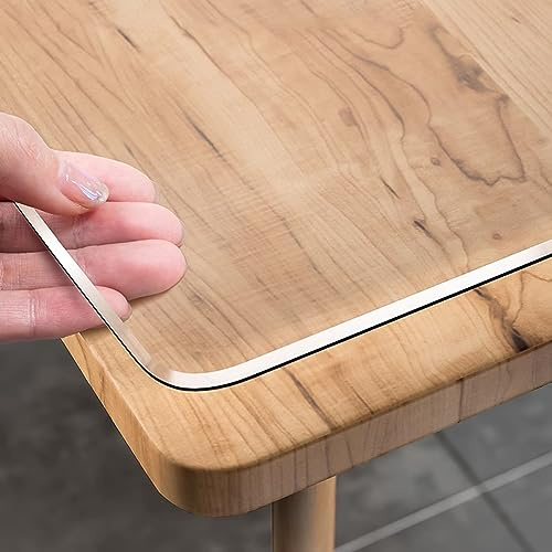 Zhaomi Copritavolo in PVC Trasparente, Tovaglia Trasparente Inodore E Antibatterica Spessa 1,5 Mm, Pellicola Protettiva per Tovaglia Impermeabile, Adatta per Tavoli da Pranzo (60x80cm/24x31in)