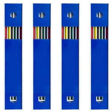 JOMPENS Druckbleistift-Nachfüllminen-Set für Kunst, Skizzen, Zeichnen, bunte Minen, radierbar, Schule, Buntstifte, Schreibwaren, 48 Stück/4 Box