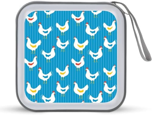 Custodie per CD con galline bianche, alla moda, per 40 CD