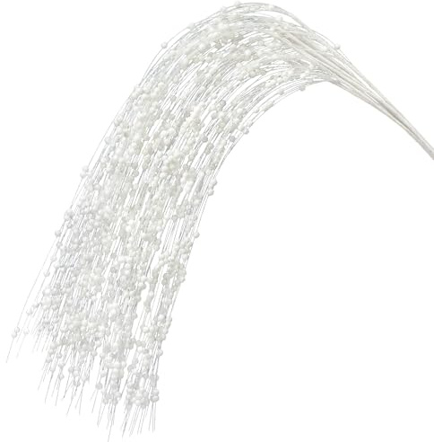 KI Store 8 Stück deko Zweig Weihnachten äste künstlicher weihnachtszweig 95cm mit Glitzer bastelzweige dekozweig Stem Mistelzweig für Weihnachts deko (Weiß)