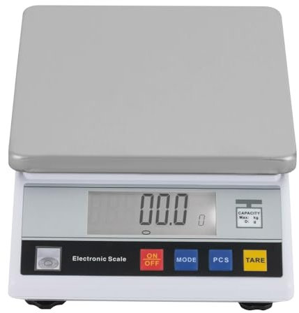 Donened - Bilancia da cucina, bilancia digitale da 10 kg, bilancia da cucina con display LCD e funzione tara, bilancia elettronica professionale, superficie di pesatura in acciaio inox, alta