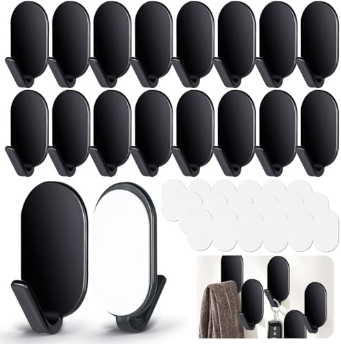 VEPEPE 18Pcs Black 3M Extra Strong Waterproof Self Adhesive Wall Hooks