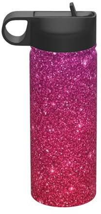 YFSGDLBN Isolierter Krug mit Strohhalm, mit Pailletten, glitzernd, 530 ml, Sport-Trinkflasche