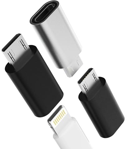 Adaptador de carga para Lightning hembra a Micro USB macho (3 paquetes) para Apple Jack Cable Android Móvil microUSB conector para iPhone compatible con Samsung Galaxy S6 Edge + S7Active adaptadores