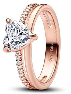 PANDORA Anello da donna doppia con cuore oro rosa 183100C01