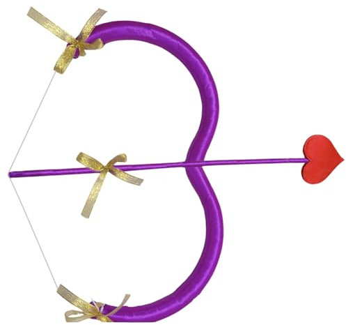 JAWSEU Amor Mini Bogen Pfeil Set Valentinstag Rot Amor Kostüm Cosplay Zubehör Halloween Amor Zubehör Engel Cosplay Prop Foto Requisiten Halloween Party Performance Supplies für Erwachsene Kinder