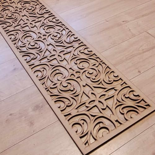 Damask Column Decorative Screen for Radiator Cabinets | Laser-cut Panel | 1FT x 4FT | 3mm/6mm | Home Decor and Wall Art 002 (3mm MDF)