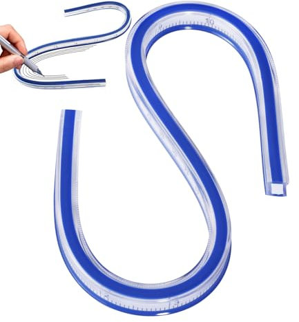 Packung mit 1 flexiblem Kurvenlineal, 40cm/16inch, Kurvenlineal Schneidereibedarf, Handwerk Zeichnung Maßnahme Werkzeug weiches Lineal für die Messung/Kleid, Zeichnung, Clothes Design