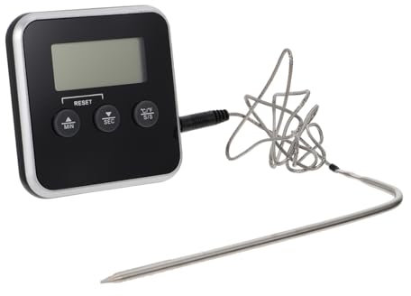 Cabilock Thermometer Für Speisen Mit Timer Digitales Lebensmittelthermometer Für Fleisch Grillwerkzeug Mit Lcd-bildschirm Und Alarmfunktion