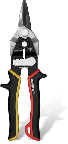 ARROW 8-inch Tin Snips for Cutting Metal Sheet, CR-V Steel Aviation Snips, High Leverage Labor-saving Metal Cutter, Straight Cut