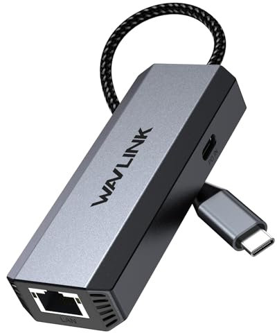 WAVLINK USB C to Ethernet Adapter 5Gbps+95W Charging, Driver-free RJ45 Gigabit LAN Ethernet Network Adapter for Laptop, Computer, compatible with Thunderbolt 5/4/3, Mac, Windows, iPad, iPhone, MacBook